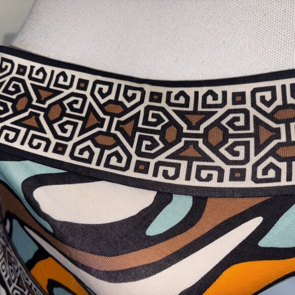 DVF Diane Von Furstenberg Societes One Shoulder 100% Silk Dress Aztec Stretch 2 - Picture 8 of 15